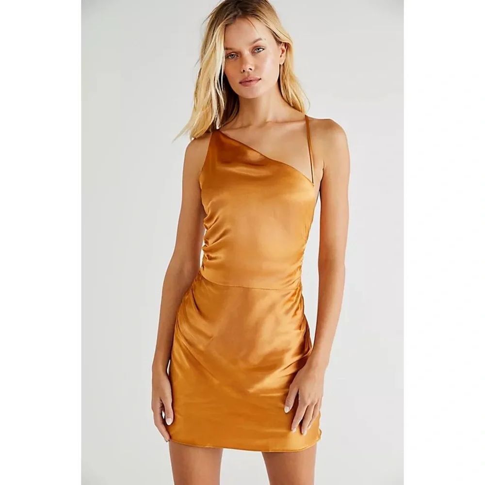 Free People Alma Asymmetrical Bias Cowl Mini Dress by Shona Joy